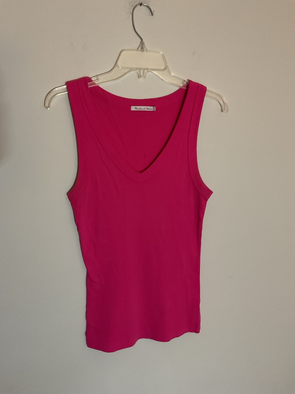 Michael Stars Sleeveless V-Neck Tank in Hot Pink